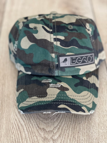 Women’s Distressed Camouflage Ponytail Cap